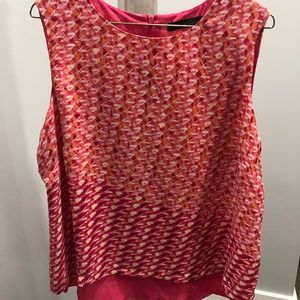 Rose & Olive Sleeveless Zipper Back Top